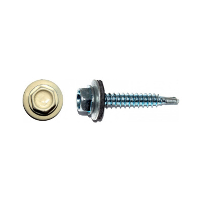 Саморез КРЕП-КОМП кровельный 5,5x25 RAL1015, светлая слоновая кость К (250шт)