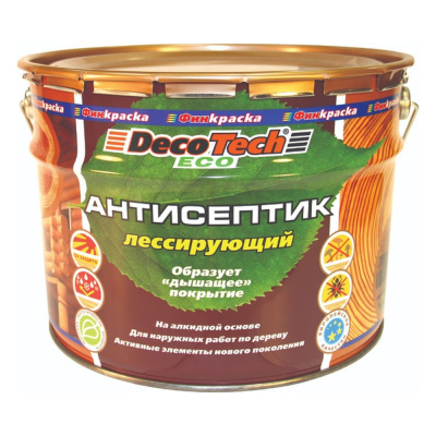 Антисептик DecoTech Eco, бесцветный, 10л, oсновной 00-00014465