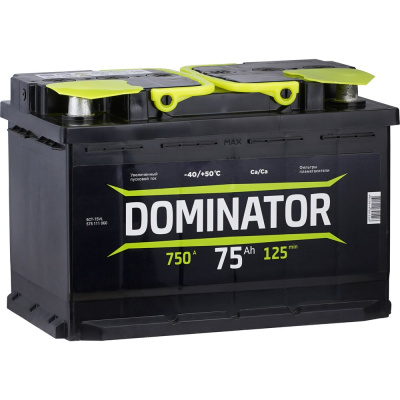 Аккумулятор DOMINATOR 6 СТ 75 Ач 1 L, 750 А ССА