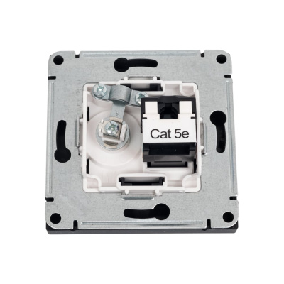 Розетка Systeme Electric ArtGallery Базальт двойная ТВ + компьютерная RJ45, кат. 5Е