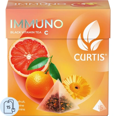 Чай Curtis Immuno черный, аромат, средний лист, 15 пирамидок