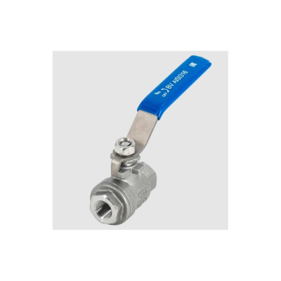 Кран шаровый муфтовый двусоставной нержавеющий NEWKEY (2PC) AISI316 DN25 (1"), (CF8M), PN64 NK-BML25/6