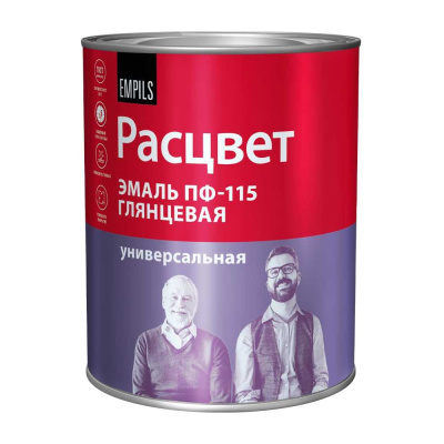 Эмаль Расцвет ПФ-115 коричневая, 0.9 кг
