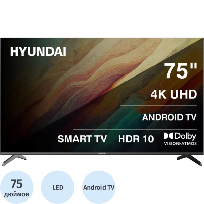 Телевизор Hyundai H-LED75BU7009, UHD, смарт (Android TV)
