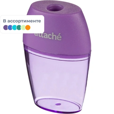 Точилка Attache Bright Colours 1 отв., цветной контейнер, ассорти