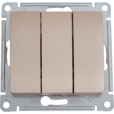 3-клавишный выключатель Systeme Electric GLOSSA 10АХ, ТИТАН