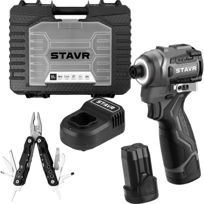 Ударный шуруповерт Ставр 16V (серия X-CLUSIVE) SID 16BL-160V-2K, 160 Нм, 2х2.0 Ач, ЗУ, кейс