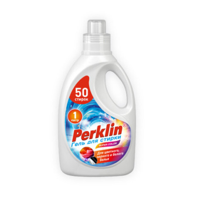Гель для стирки для всех типов тканей, 50 стирок, 1 л, PERKLIN (ПЕРКЛИН) SUPER COLOR, 609778