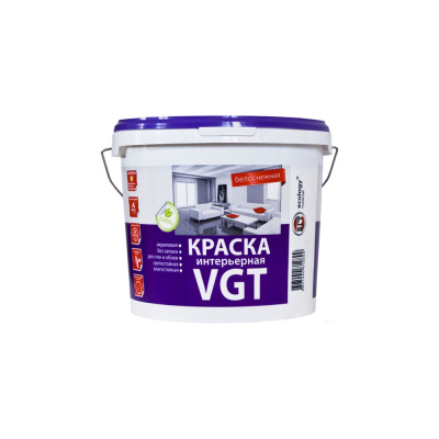 Интерьерная краска VGT ВД АК 2180 Белоснежная, влагостойкая 15кг