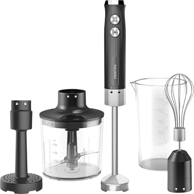 Блендер Centek CT-1352 черный, 1000 Вт, 4в1, блендер/венчик/пюре/чоппер, 400 мл + мерный стакан 600 мл CT-1352 Black