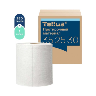 Протирочный материал Tellus повышенной прочности с центральной вытяжкой длина рулона 106 м 280 листов