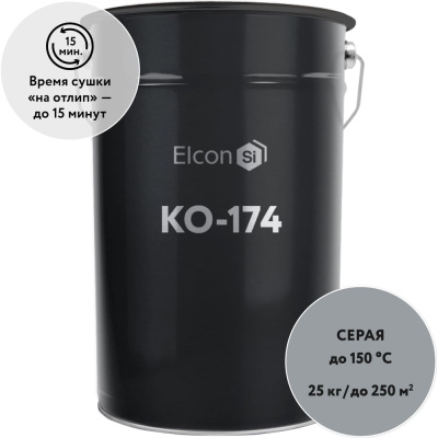 Фасадная эмаль Elcon КО-174 серая, (RAL 7040), 25 кг