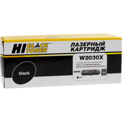 Картридж Hi-Black W2030X / HP 415X черный, без чипа, для HP Color LaserJet Pro M454dn / M479dw, №415X, Bk, 7.5K