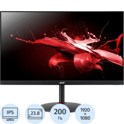 Монитор Acer Nitro (UM.QX0CD.101)23,8/FHD/IPS/200Hz/250cd/0,5ms/HDMI/DP