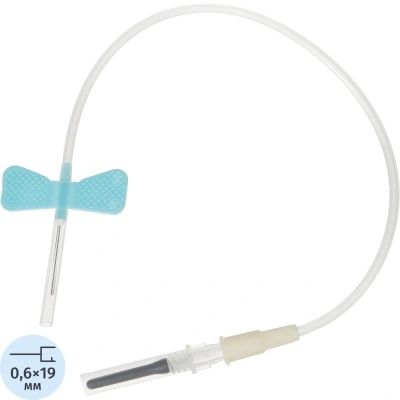 Игла-бабочка 23G 19см голуб. с луер-адапт. VACUETTE 450089 50шт/уп