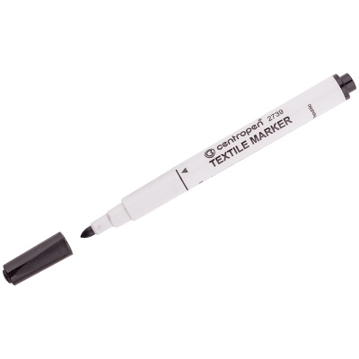 Маркер для ткани ЧЕРНЫЙ CENTROPEN "Textile Marker", круглый наконечник, 1,8 мм, 2739, 5 2739 9212