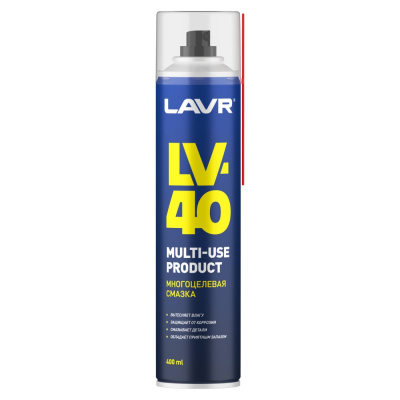 Многоцелевая смазка LV-40 400 мл Лавр Ln1485 подходит для любых сфер применения LAVR