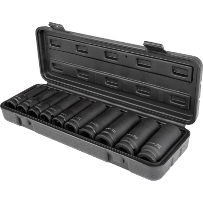 Набор ударных удлиненных головок 10-24 мм, 1/2", 10 шт AV Steel
