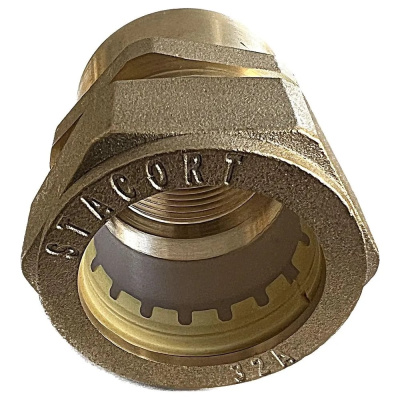 Муфта STACORT SF32x1 1/4'' внутренняя резьба (мама) для гофрированной трубы 32А из нержавеющей стали