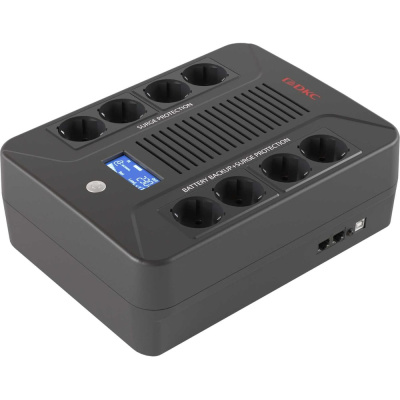 Линейно-интерактивный ИБП DKC серии Info PDU, 1000 ВА/600 Вт,1/1,8xSchuko, LCD, 1x9Aч
