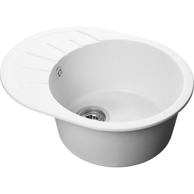 Мойка AQUA PRO ROUND SA-R580L чаша + крыло SANTREK 580*450 мм (иней-321) (+сифон)