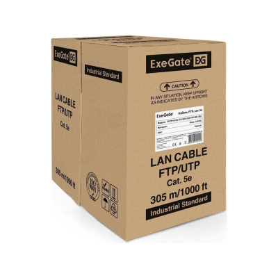 Кабель Special FUTP4-C5e-CCA-S24-OUT-PE-BK-305 FTP 4 пары кат.5e CCA, 0.48мм 24AWG, экран, внешн., без троса, 305м