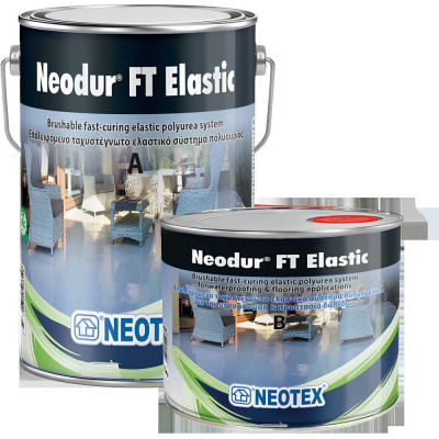 Двухкомпонентное гидроизоляционное покрытие из полимочевины NEOTEX Neodur FT Elastic A+В 5.5кг светло-серый (Ral 7035)