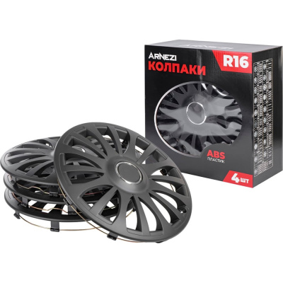 Колпаки Arnezi R16 Sapphire 4шт (черно-матовые) ABS-пластик