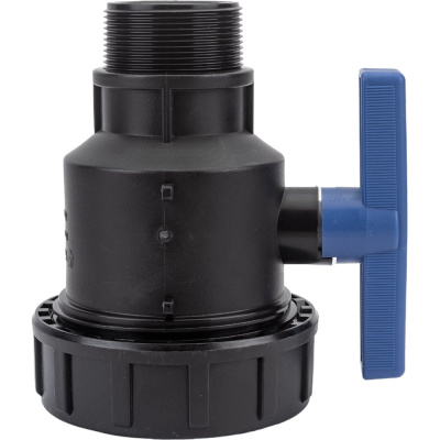 Компрессионный шаровой кран VALFEX ПНД НР/ВН резьба разборный 2"-1 1/2"Ду46
