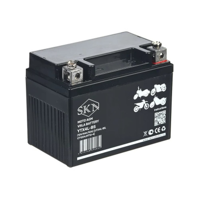 Аккумулятор стартерный для мототехники SKN YTX4L-BS (12V/4Ah/50A) [UTX4L-BS, CT 1204, MT 12-4]
