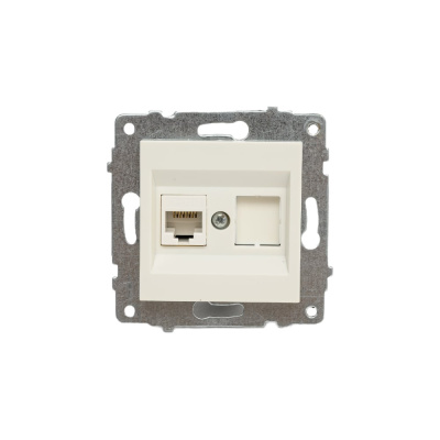 Механизм компьютерной 1-местной розетки RJ45 OVIVO CAT6, белый