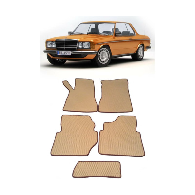 Ковры в салон автомобиля Eva Smart mercedes-benz (w123) coupe 1976 - 1985 эва сота чёрные c синей окантовкой