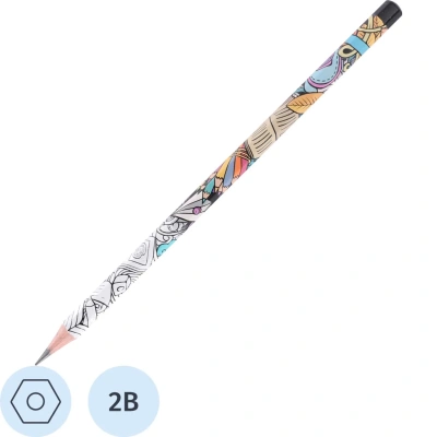 Карандаш чернографитный Deli Arti Graff, 2B, дер, шестигранный