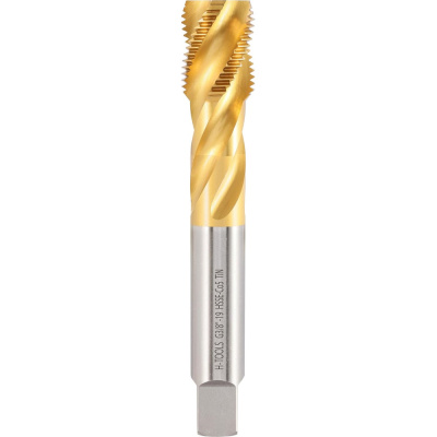 Метчик машинный спиральный H-Tools G 3/8 -19 DIN5156 HSSE TiN C/2-3P R35 L-100мм a=9.0