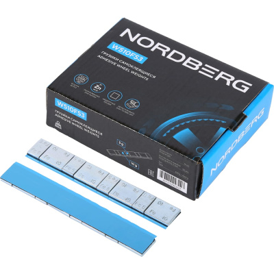 Грузики самоклеящиеся NORDBERG (4x5+4x10 г) Fe квадратные L=14 см, 50 лент
