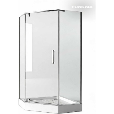 Душевое ограждение EvaGold JY028 трапеция 90×90×185 см без поддона прозрачное стекло