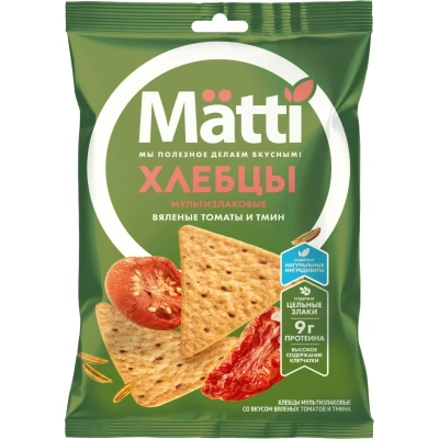 Хлебцы Matti мультизлаковые с вялеными томатами и тмином, 75г