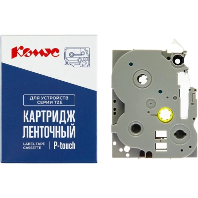 Картридж Комус TZE-545(Brother TZE-545 белый на синем,18мм/8м)