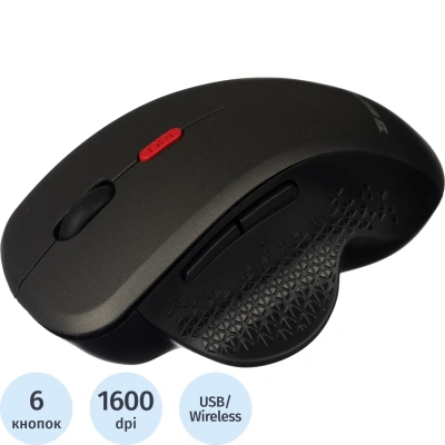 Мышь компьютерная BigTech черн/сер, 1000-1600DPi, BT-JWM-005/E-WM1961