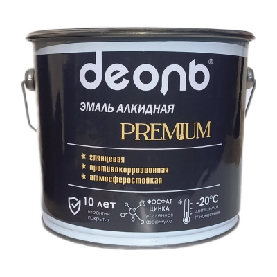 Эмаль с фосфатом цинка алкидная Деоль PREMIUM синяя RAL 5005 глянцевая 2,7л