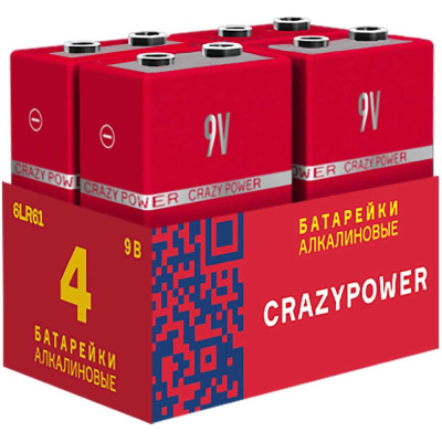Алкалиновая (щелочная) батарейка типа Крона CRAZYPOWER