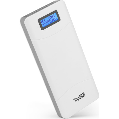 Внешний аккумулятор TopON 18000mAh (66.6Wh) QC 2.0, 2 USB для ноутбука, планшета