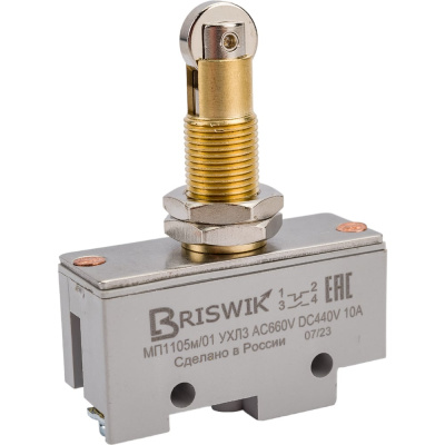Микропереключатель Briswik МП-1105м/01 продольный ролик-винт