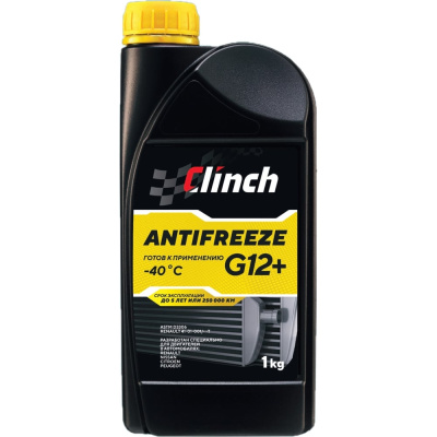 Желтый антифриз Clinch ORGANIC ADDITIVES G12+ -40C, канистра 1 кг