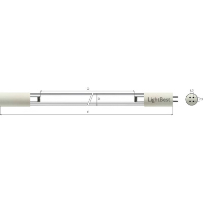 Лампа бактерицидная LightBest GPH 1148T6L/4P 120W 0,8A
