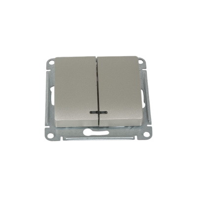 2-клавишный выключатель Systeme Electric Glossa Платина с подсветкой, сх.5а, 10AX SE