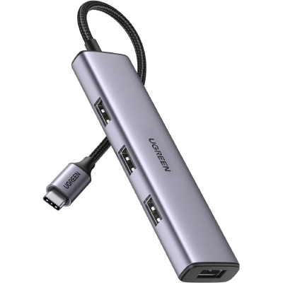 Разветвитель USB Ugreen CM473 (20841) USB-C to 4xUSB 3.0 Hub. серый