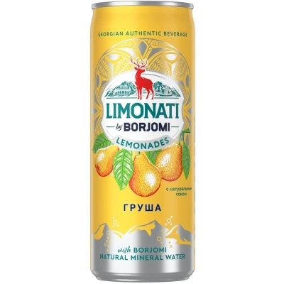 Напиток Боржоми Груша, газ ж/б, 0,33л