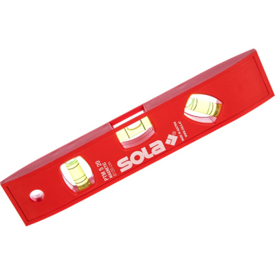 Пластиковый магнитный уровень, L=20 см, 3 глазка SOLA PTМ 5