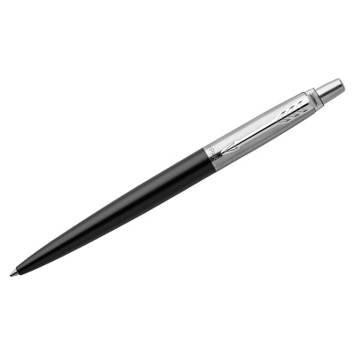 Ручка шариковая PARKER "Jotter Core Bond Street Black CT", корпус черный, детали хром, синяя, 1953184